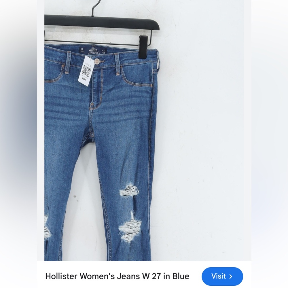 Hollister Blue Skinny Jeans Distressed Style